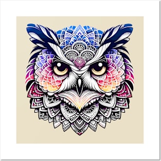 Mystical Owl Mandala Posters and Art